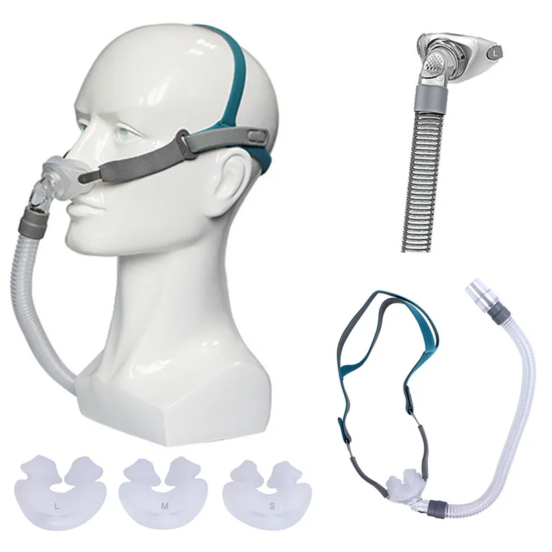 

CPAP маска-подушка для носа с S M L подушками Регулируемая фотомаска для CPAP автоматический CPAP BiPAP вентилятор для сна против храпа