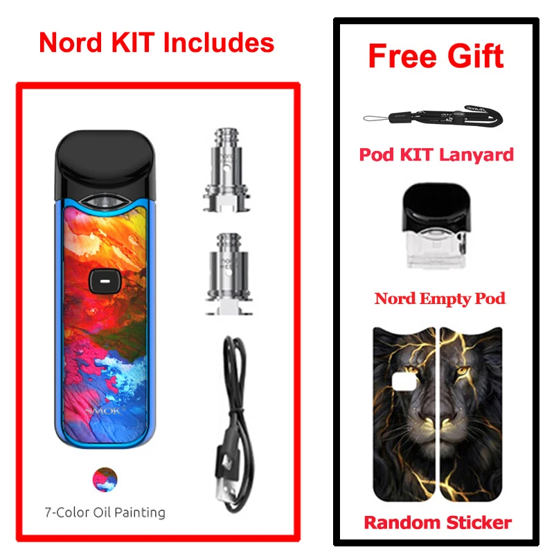 Набор для вейпа SMOK Nord Pod картридж камуфляжный корпус 7 цветов электронная
