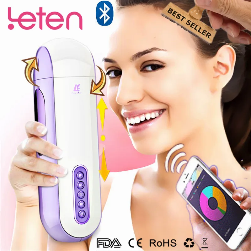 Мужской мастурбатор с автоматическим нагревом телескопическая ротация Вагина