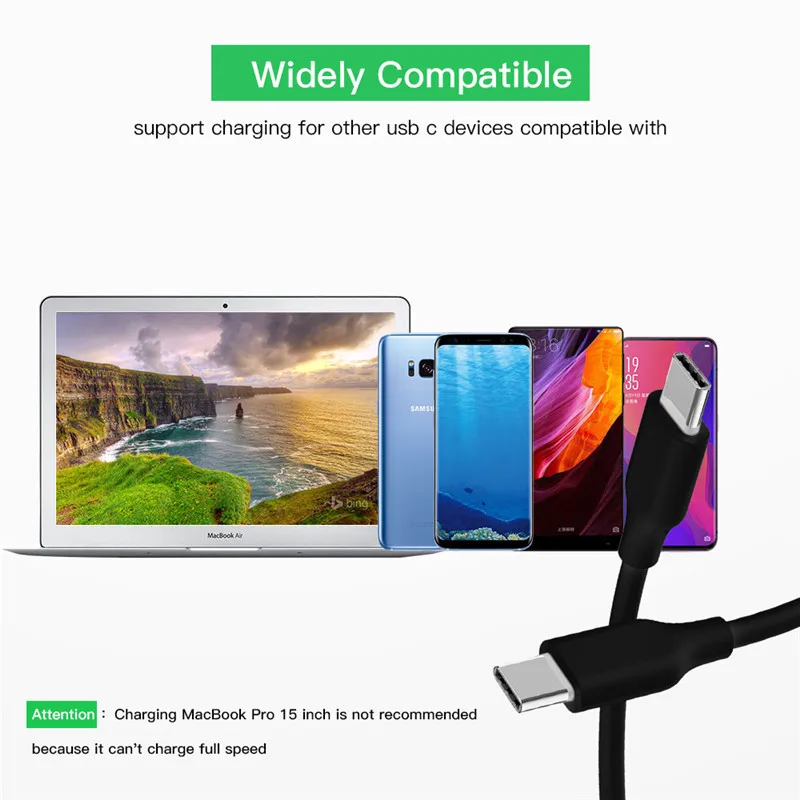 PD USB C к Type кабель для Samsung S10 Note 10 100 Вт Быстрая зарядка 5А зарядное устройство