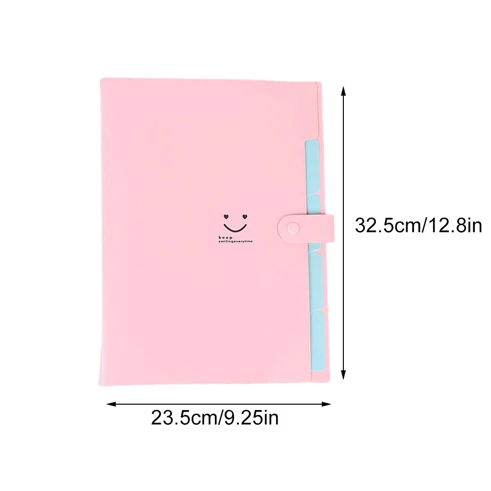 

2PCS A4 Snap Folder Document Organizer Book Plastic Expandable File Jackets Organizer Storage Bag Office Stationery Kids Gift