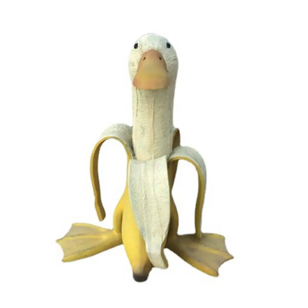 

Banana Duck Ornament Exquisite Garden Decoration Resin Outdoor Yard Art For Patio Yellow Peeled Dew White Banana Decoration
