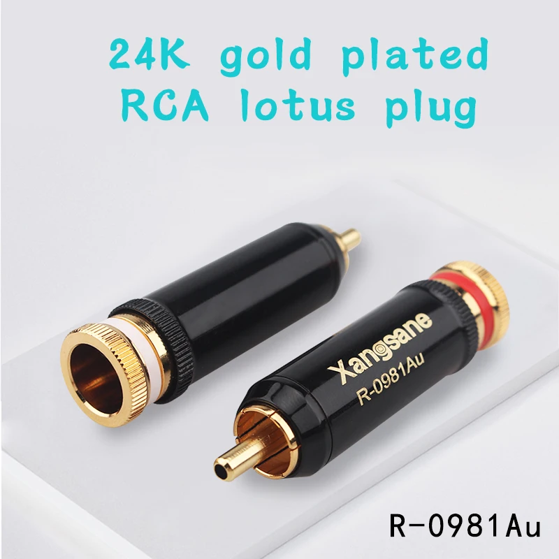 4 шт. самоблокирующиеся аудиосигнальные кабели RCA lotus с позолоченным/родиевым