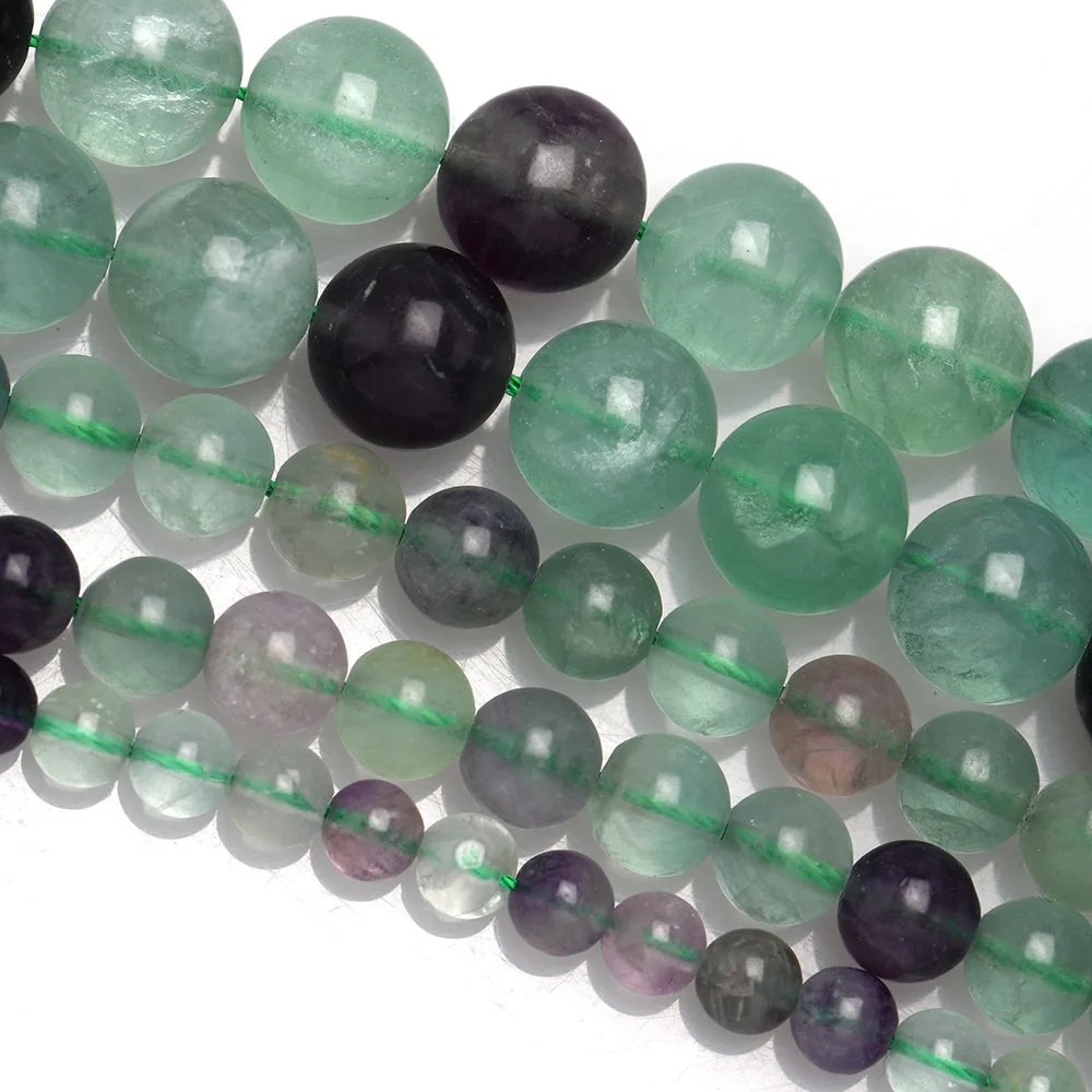 Бусины из натурального камня разноцветные Круглые Из флюорита нить 15 5 дюйма 4 6 8 10