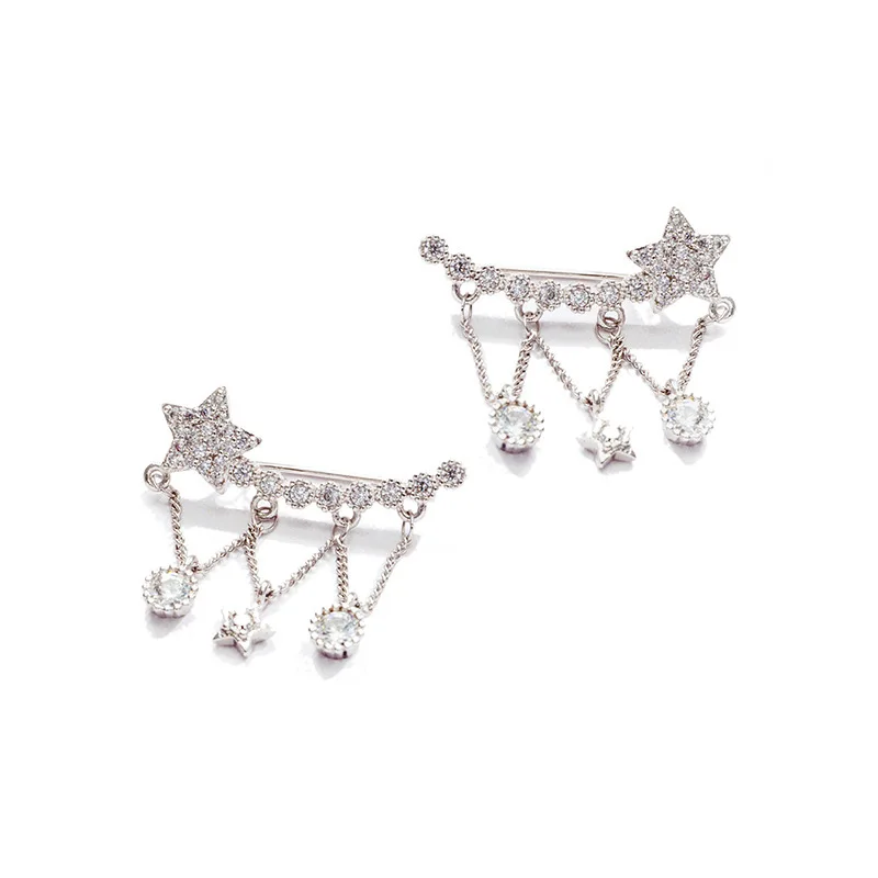 

Korean version of star tassel earrings female short earrings temperament personality trendy sexy earrings creative