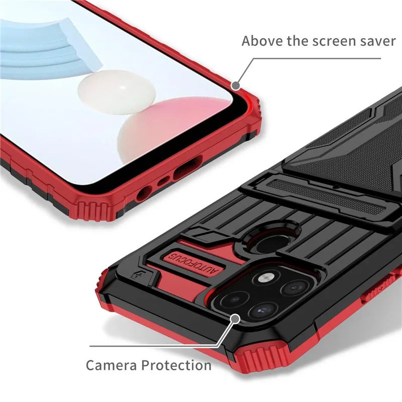 for oppo realme c3 c11 c12 c15 c17 c20 c21 c21y c25 case hybrid armor card slot shockproof phone case for realme 5 5i 6i 7i free global shipping