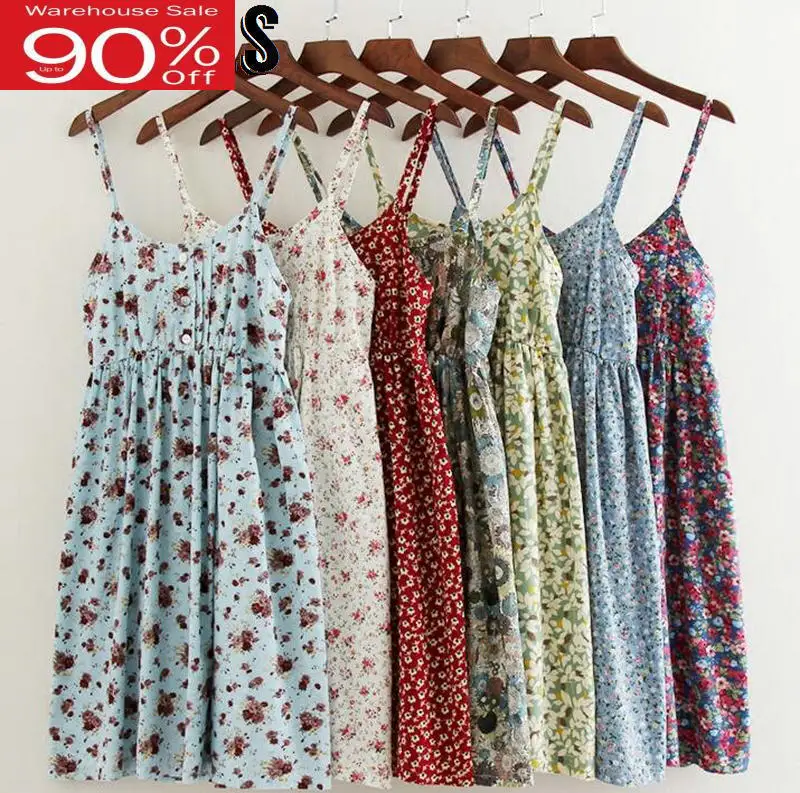 Toppies женское пляжное Хлопковое платье с цветочным принтом сексуальное мини