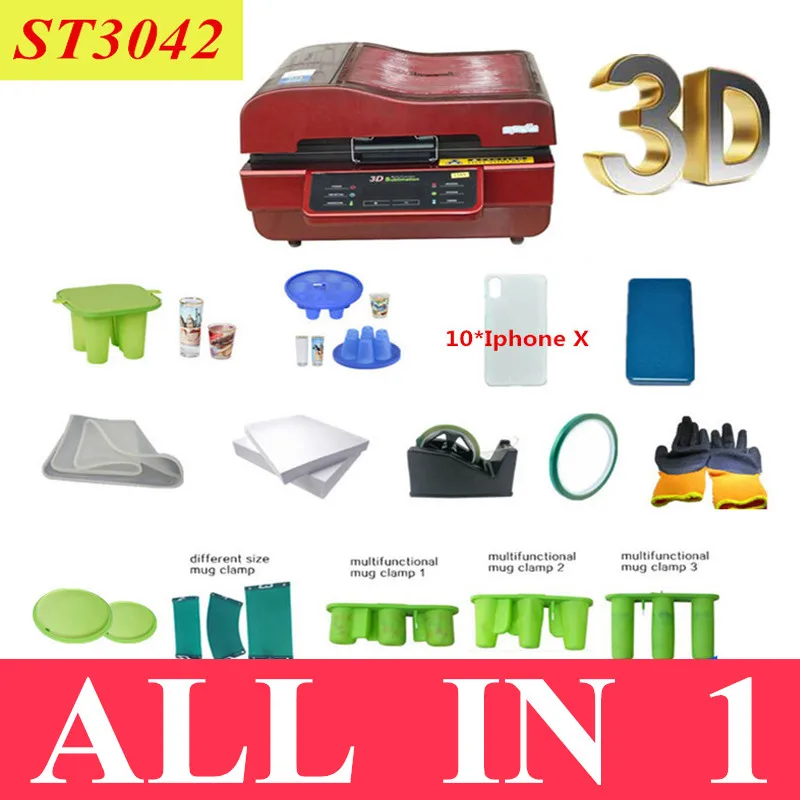

ST-3042 Package 3D Sublimation Heat Press Printer 3D Vacuum Heat Press Machine for Cases Mugs Plates Glasses