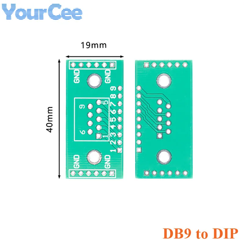 Плата преобразователя модуля пластины 2 шт. DB9 для DIP 2,54 мм 9P PCB UART RS232