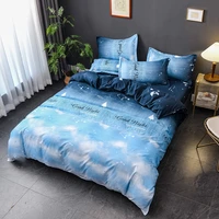 moon star blue 4pcs girl boy kid bed cover set duvet cover adult child bed sheets and pillowcases comforter bedding set 61078