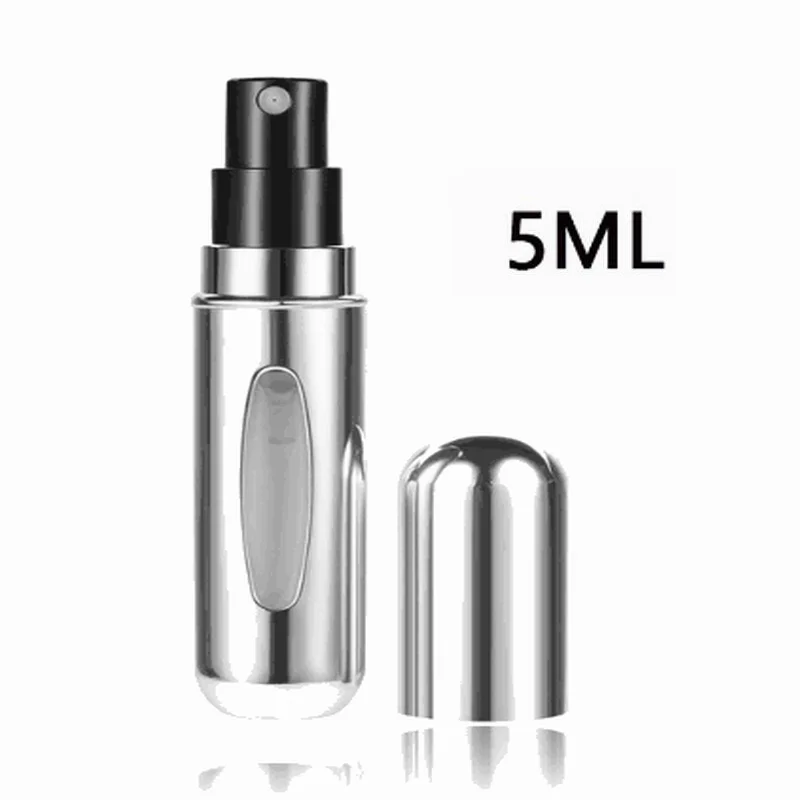 metal right color Дорожная мини многоразовая Удобная пустая бутылка для парфюмерии с распылителем ароматный насос спрей чехол Parfum безвоздушный насос косметические контейнеры 4,8 - Цвет: metal right color