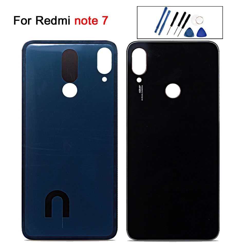 Для Xiaomi Redmi note 7 задняя крышка батарейного отсека стеклянная панель для Redmi note 7 pro задняя крышка батарейного отсека задняя дверь Корпус чехол