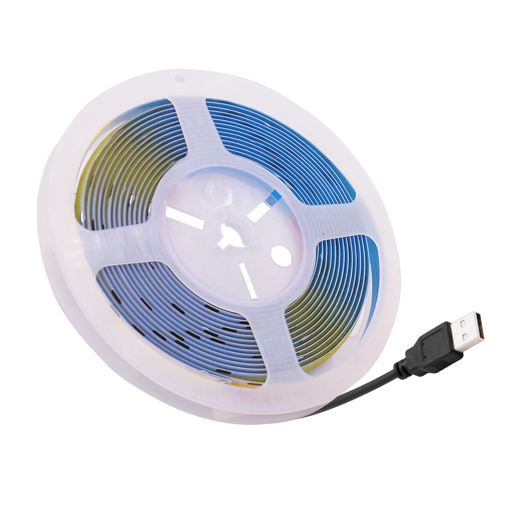 USB Power COB LED Strip Light 320 LEDs High Density FOB Flexible Tape RA90 DC 5V Ribbon Dimmable Linear Rope | Лампы и освещение