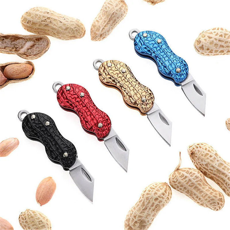 Карманный нож в форме арахиса креативный мини-ключ из нержавеющей стали