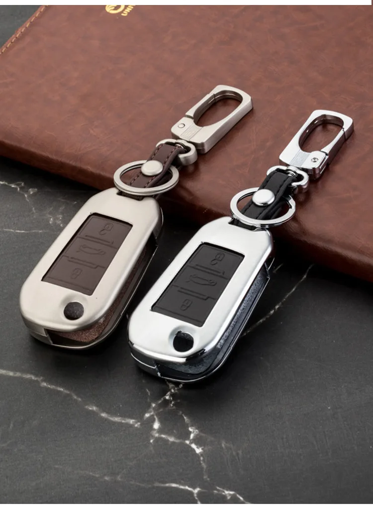 Чехол из цинкового сплава и кожи для автомобильного ключа чехол Peugeot 3008 5008 408 2008 308