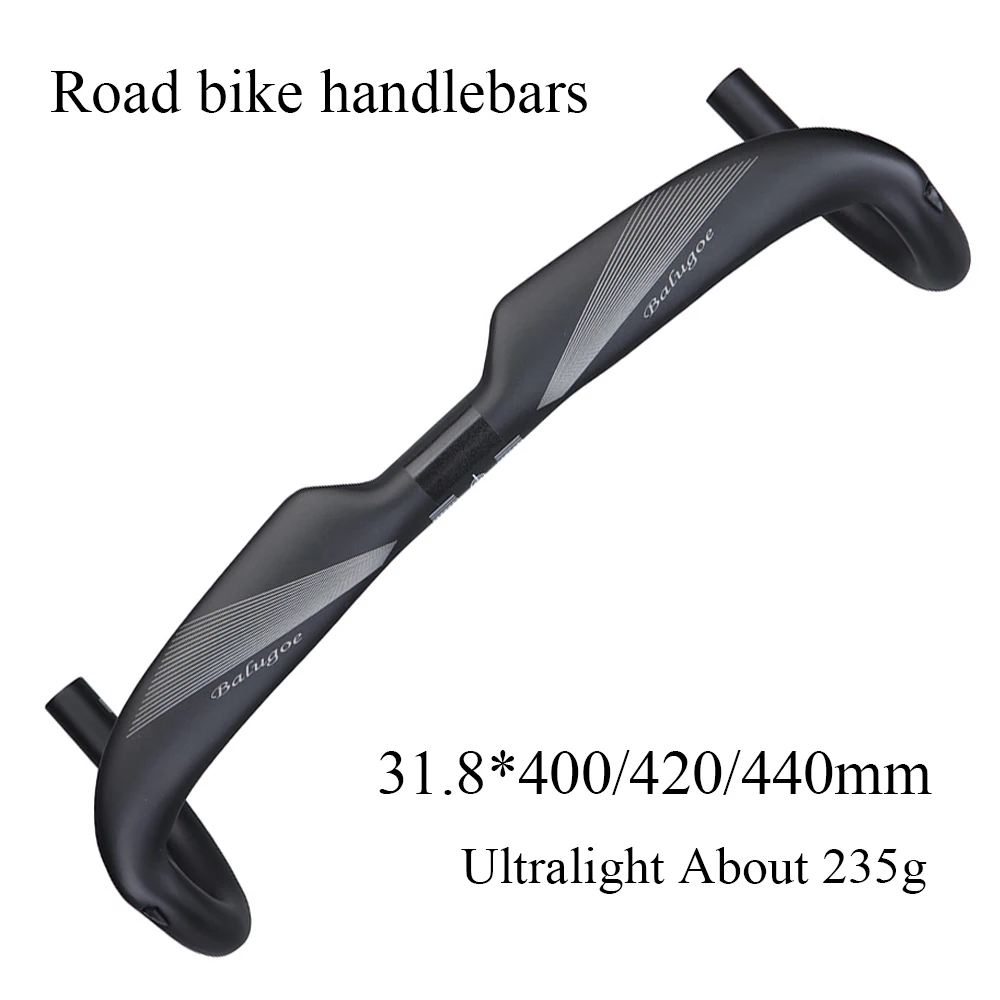 

2021 New BALUGOE Full Carbon Bicycle Handlebar Road Bike Handlebar UD Matt Carbon Handlebar Bicycle Parts 31.8mm*400/420/440mm