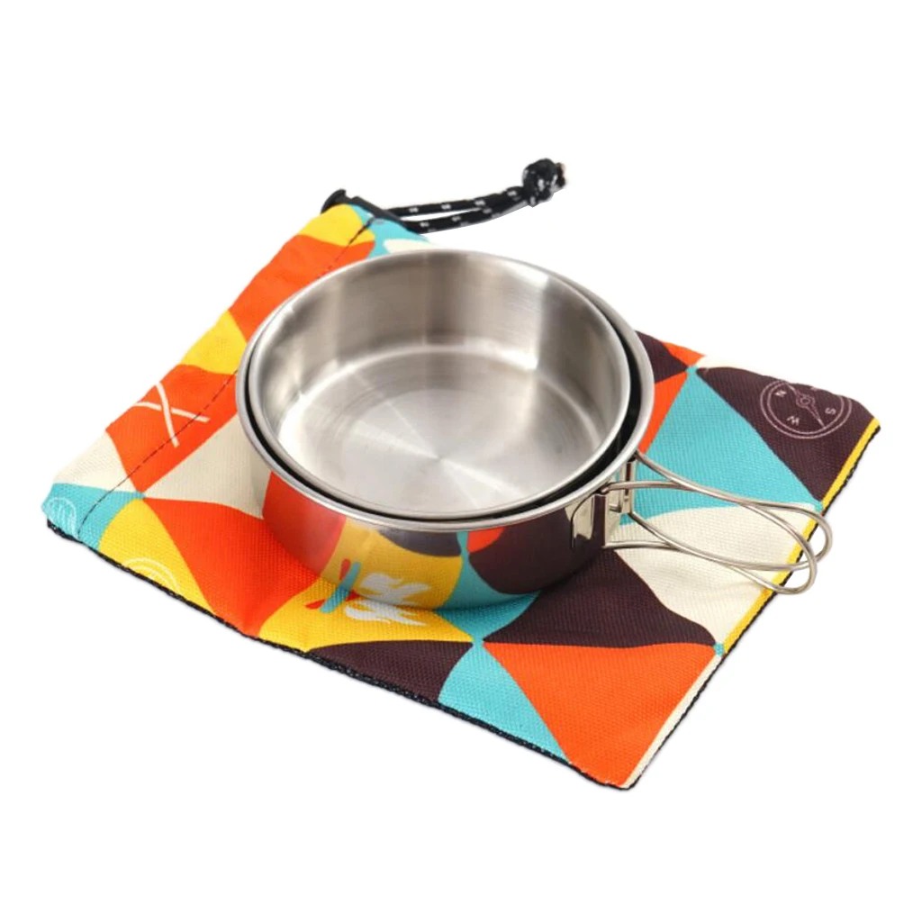 Складная миска для пикника из нержавеющей стали кухонная посуда кемпинга