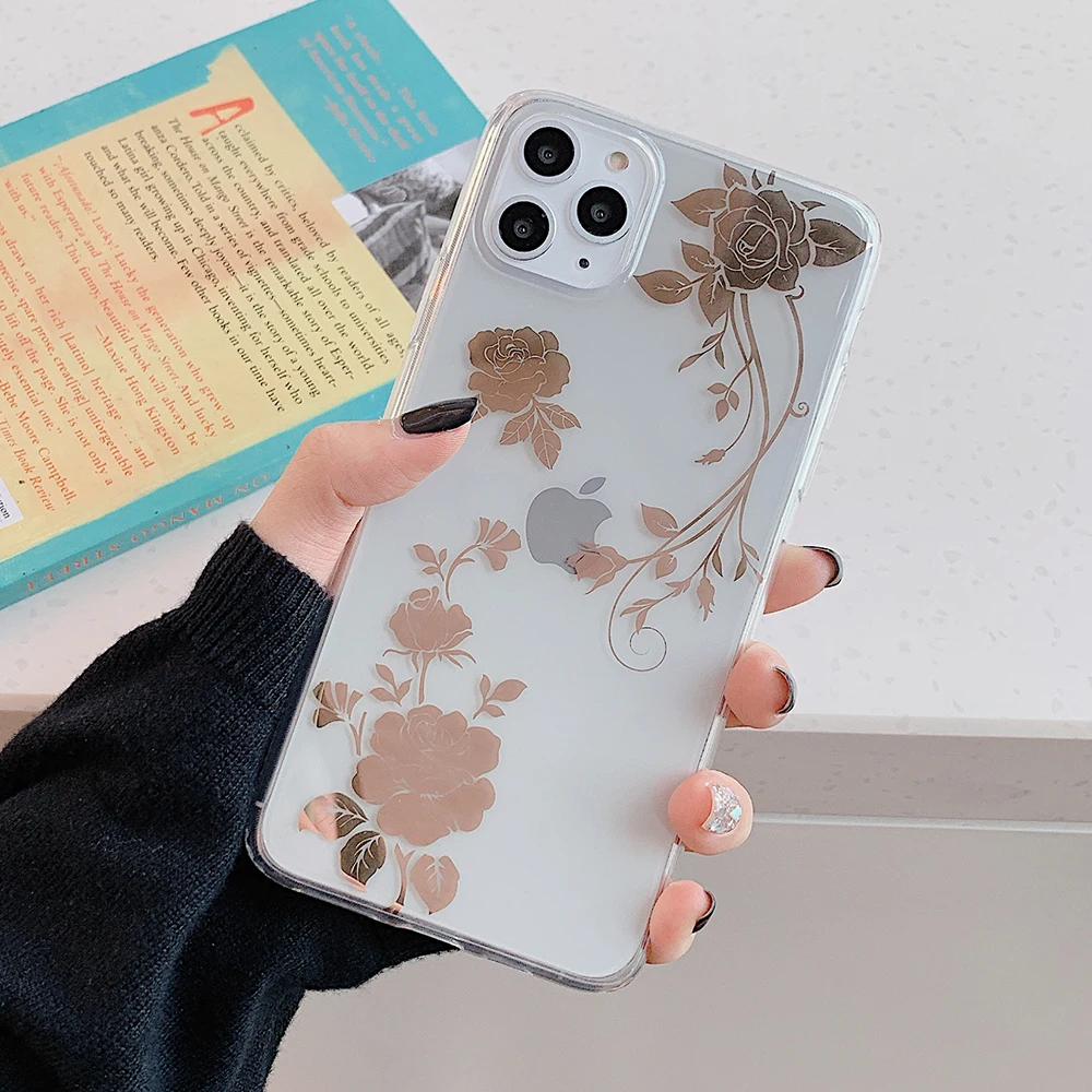n LOVECOM листья и ананас Прозрачный чехол для телефона для iPhone 11 Pro Max XR XS Max 7 8 Plus X Прозрачная мягкая Гальваническая задняя крышка - Цвет: n