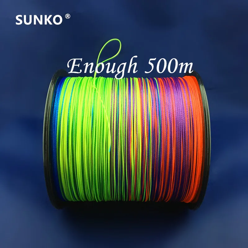 8 нитей 300 м 500 м 1000 м SUNKO брендовая японская мультифиламентная полиэтиленовая цветная плетеная леска 15~ 140 фунтов