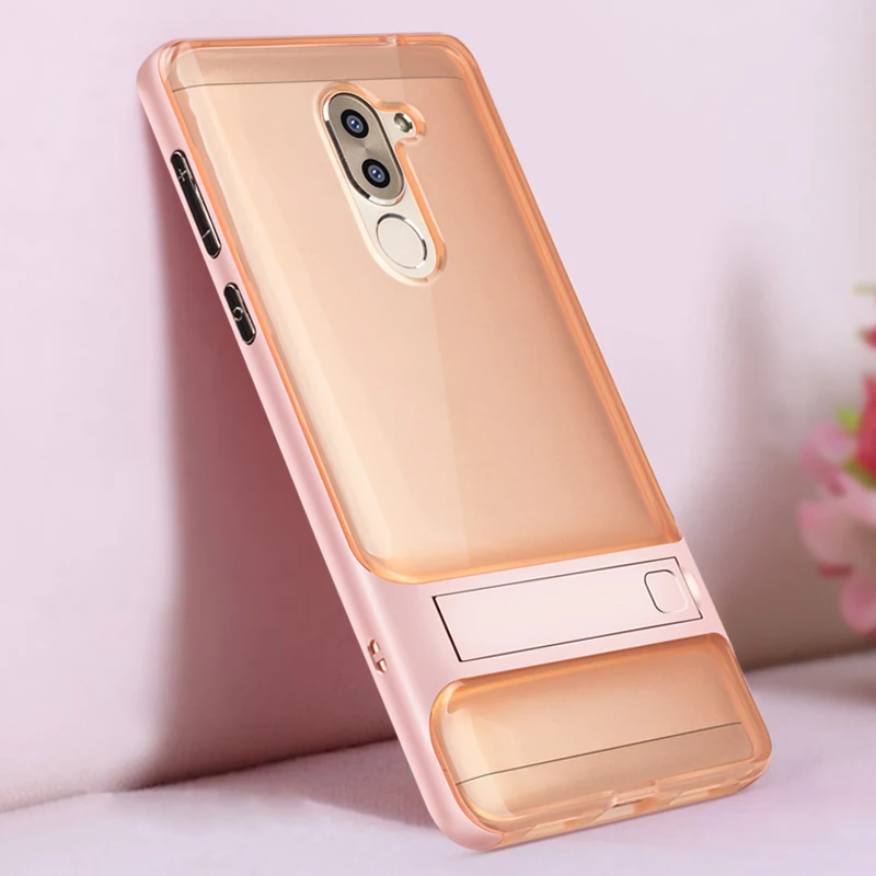 Задняя крышка для Huawei Honor 6X силиконовый термополиуретановый чехол PC 360 3D стенд