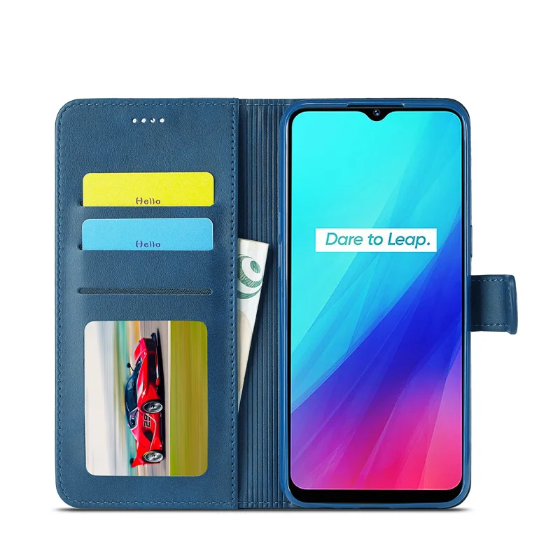 phone case for realme c3 case leather vintage phone cases on realme c3i case flip wallet cover for realme 5 5s 5i 6i cover free global shipping