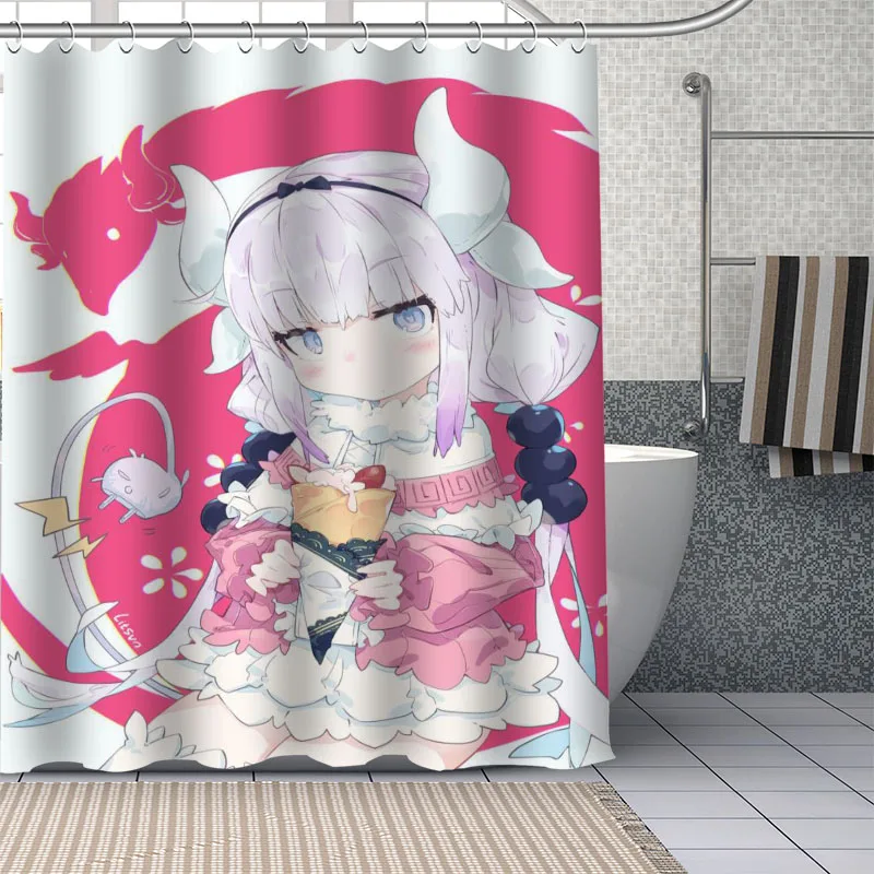 

Custom Anime Kanna Kamui Shower Curtain With Plastic Hooks Modern Fabric Bath Curtains Home Decor Curtains Custom Your image