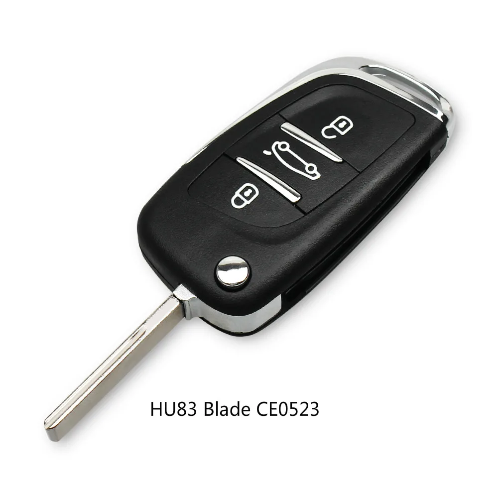 KEYYOU 2/3 кнопки CE0523 модифицированный дистанционный чехол для автомобильного ключа для Citroen C2 C4 C5 C6 C8 Berlingo Xsara Picasso VA2/HU83 Blade - Количество кнопок: 3 Buttons