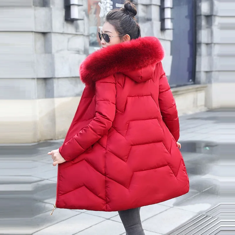 Новинка 2020 модная теплая зимняя куртка Женская Толстая приталенная с большим