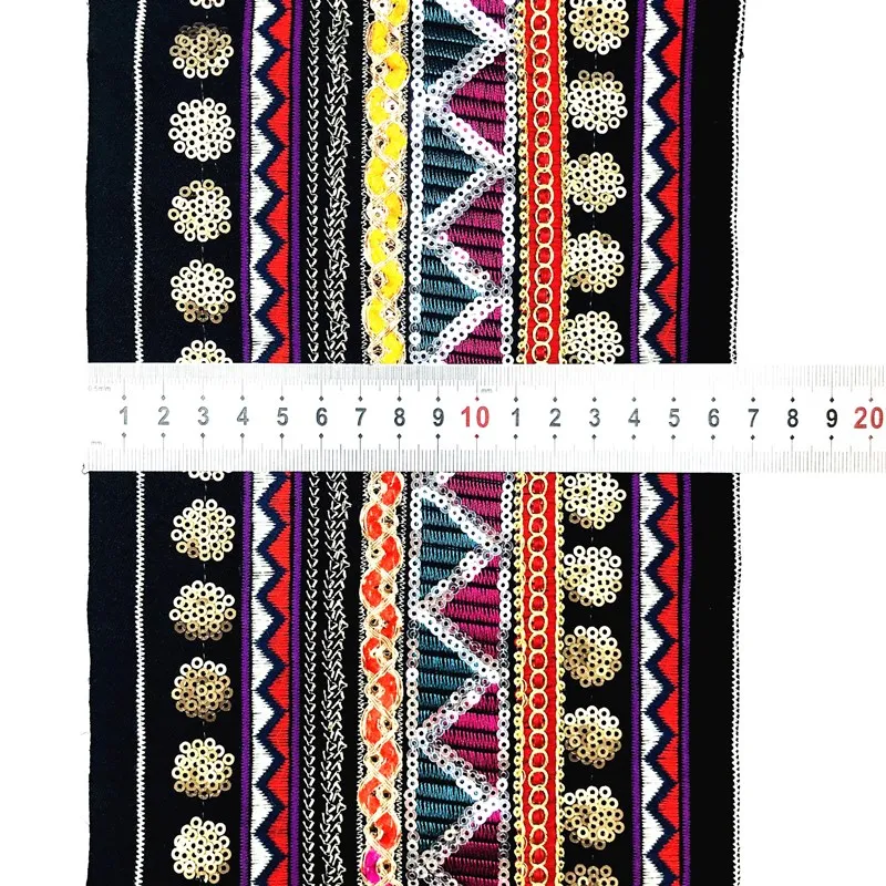 Кружевная лента с блестками для шитья ширина 16 см 1 размер | Дом и сад