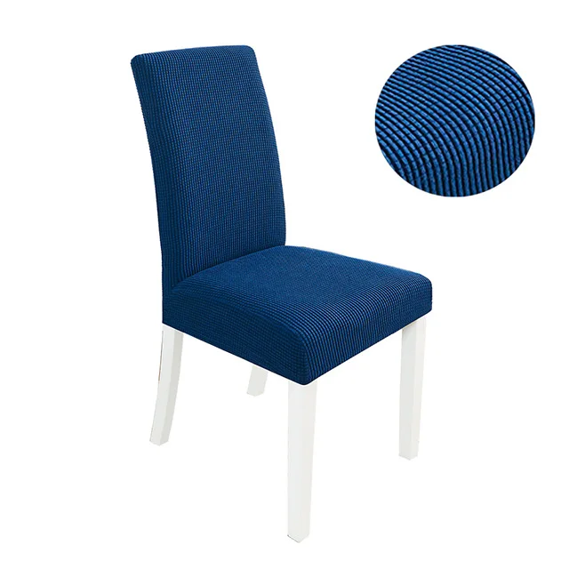 Navy blue Однотонная утолщенная накидка на стул из кукурузы, большие эластичные чехлы на стулья, чехлы на стулья для ресторана, банкета, отеля, украшения для дома - Цвет: Navy blue
