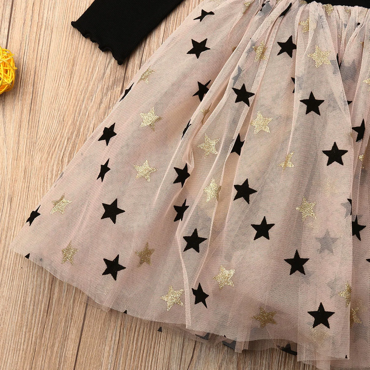 Citgeett 1-7Years Kid Baby Girls Star Print Dress Autumn Kids Long Sleeve Tutu Princess Patchwork | Детская одежда и обувь