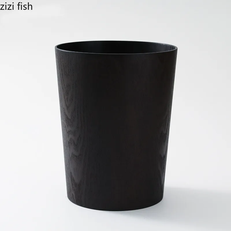 Корзины для мусора из массива дерева домашние инструменты уборки круглый