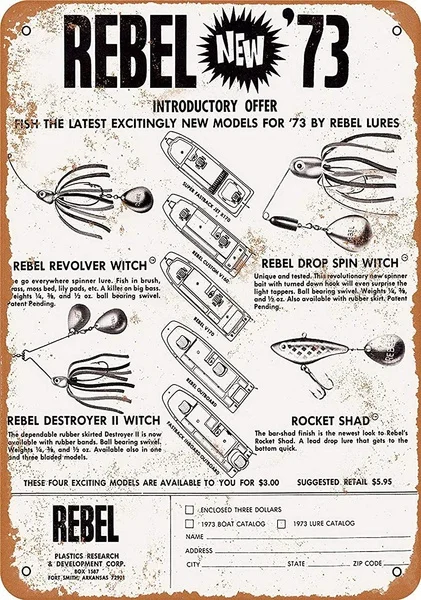 

Rebel Fishing Lures Tin Sign art wall decoration,vintage aluminum retro metal sign,iron painting vintage decoration sign