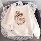 Женская повседневная мягкая толстовка с капюшоном и принтом для красивой мамы поцеловала ребенка, осенняя модная одежда, свободная флисовая теплая женская толстовка с капюшоном