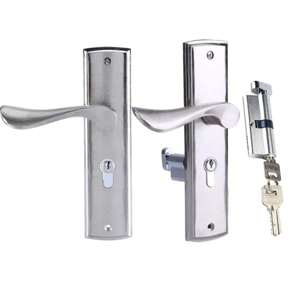 

1PC Door Handle Lock Cylinder Front Back Lever Latch Home Security With Keys Solid Square Tongue Interior Door Lock Home Use