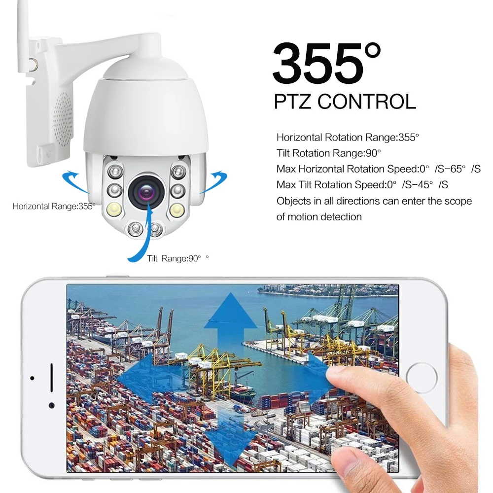 Беспроводная уличная PTZ IP-камера 4G 3G HD 1080P водонепроницаемая скоростная купольная