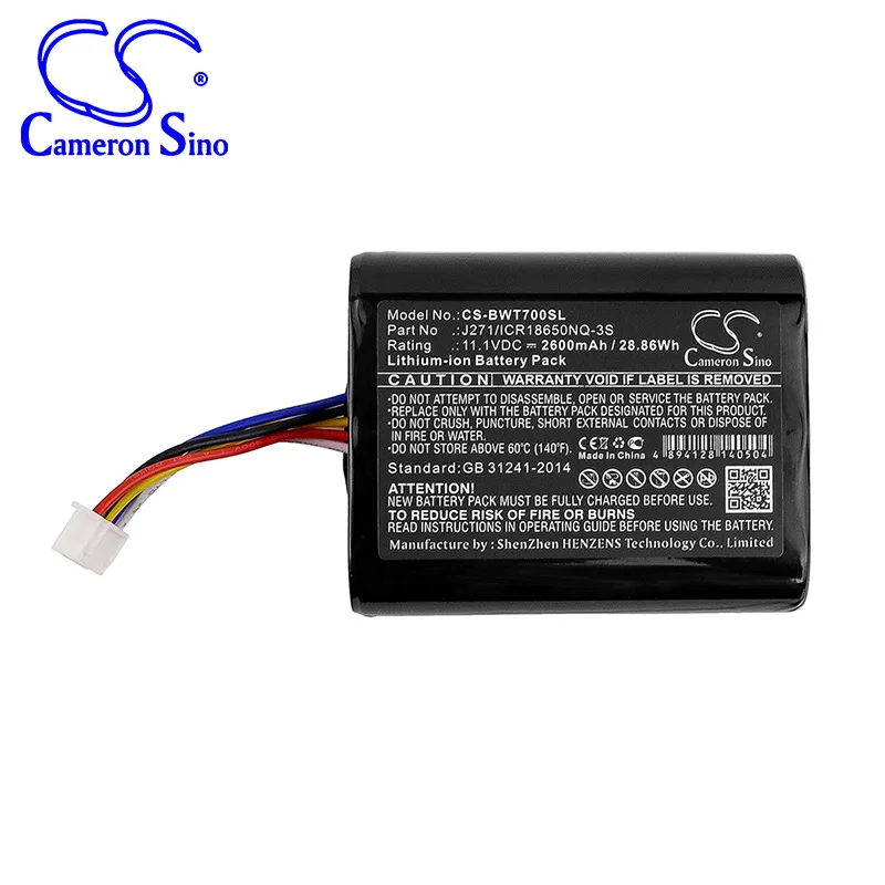 

CameronSino for BOWERS & WILKINS T7 J271/ICR18650NQ-3S battery