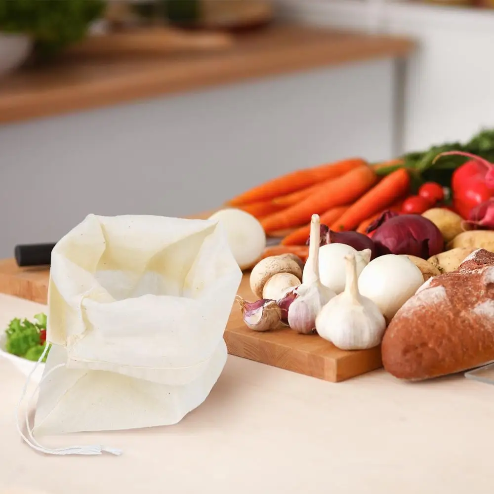 Многоразовая Хлопковая сумка для хранения продуктов органайзер овощей фруктов