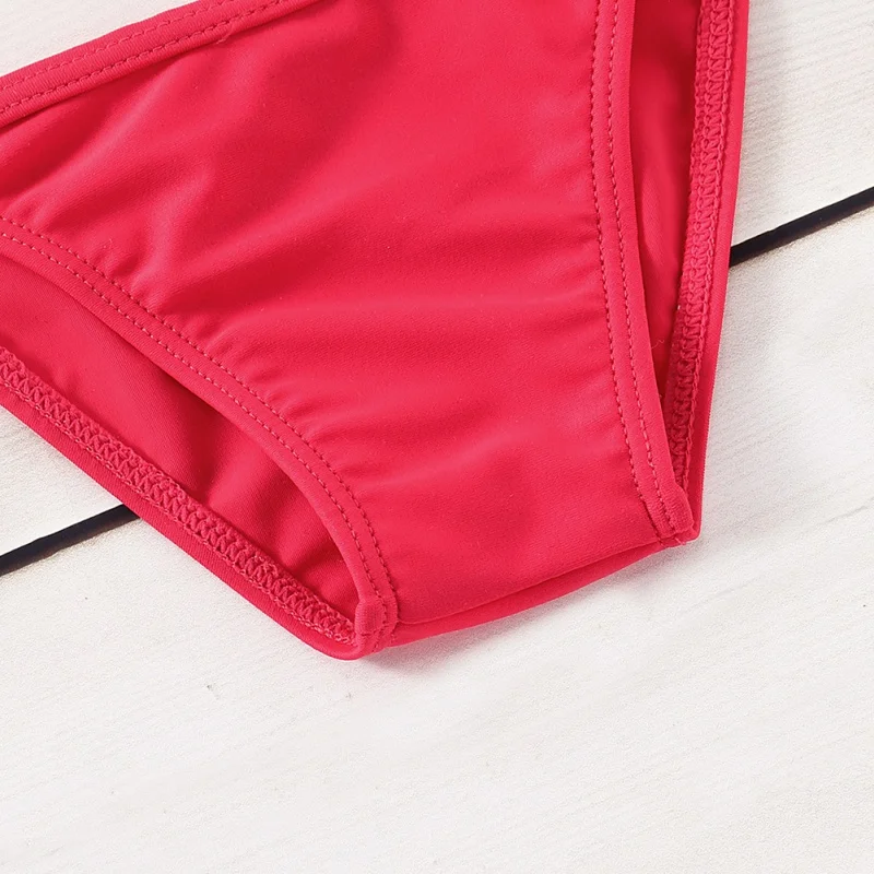 Детский купальник красное бикини 2 шт. лямки для маленьких девочек купальников