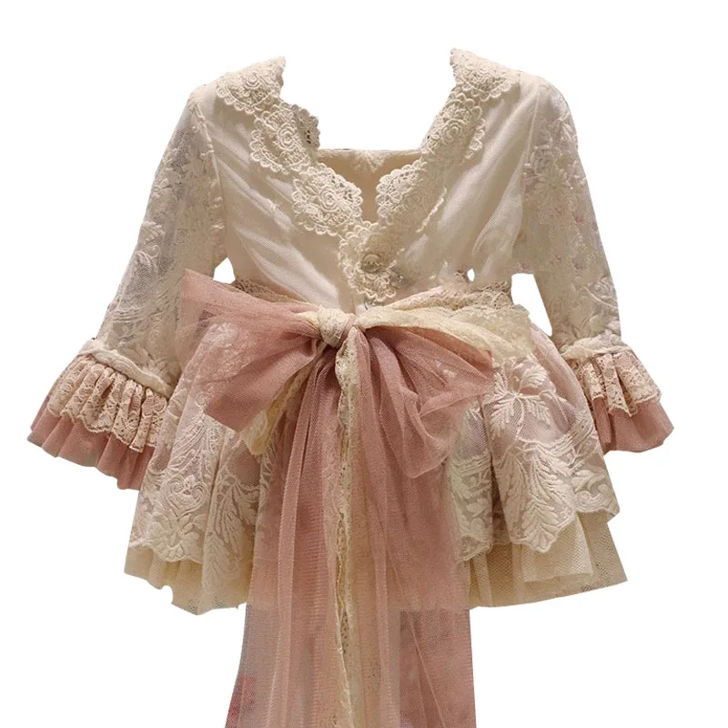 

Spain Dress Girls Royal Costumes Kids Princess Wedding Birthday Party Dresses Infant Lace Robe Fille Baby Girl Carnival Clothing