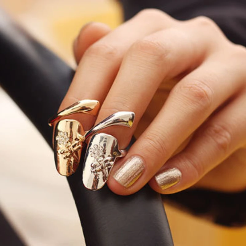

2021 Trendy Fashion New Jewelry Korean Women's Fingernail Ring Temperament Gold Silver Ring Jewelry Free Shipping Holiday Gift