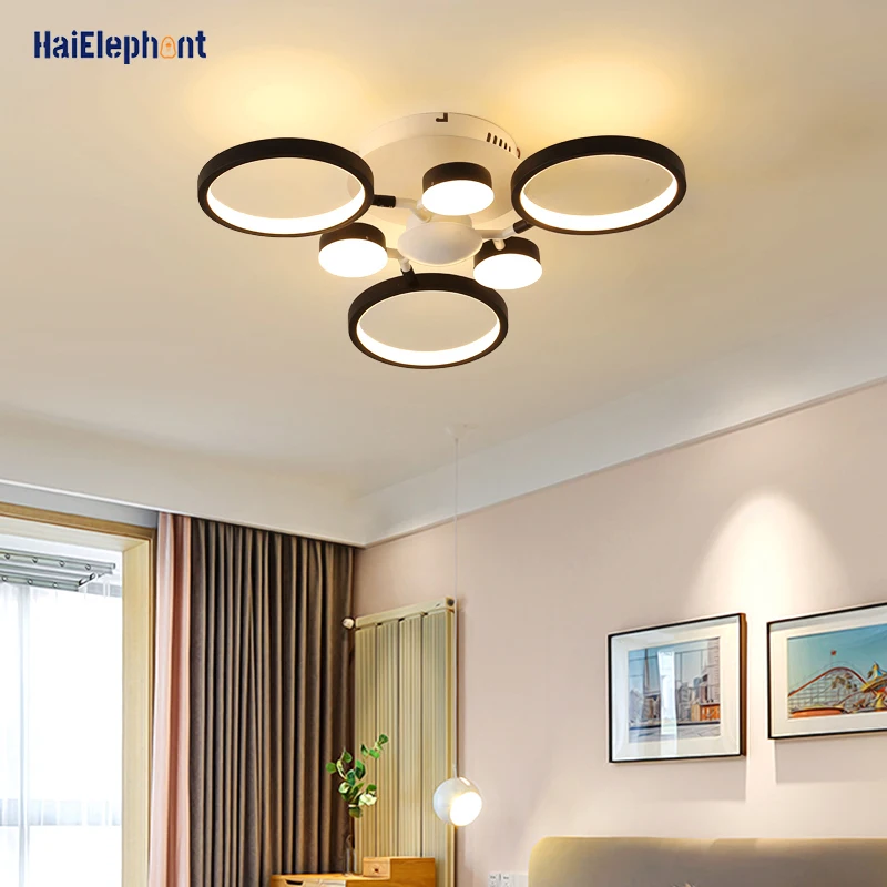 Новый светодиодный Люстра для освещения Гостиная Спальня исследование кольца