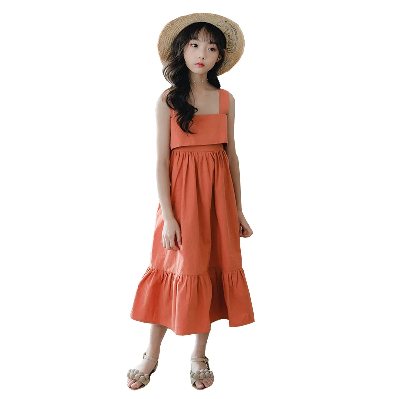 Новинка 2021 летнее милое пляжное платье с бантом для детей и девочек-подростков