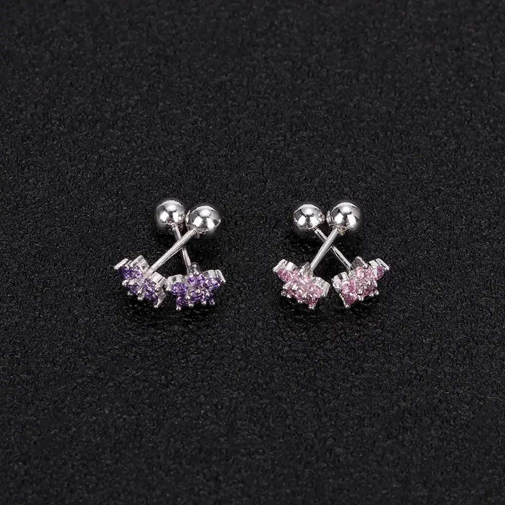 1 пара длина 6 мм кольца для губ серьги гвозди костяная штанга циркониевый цветок