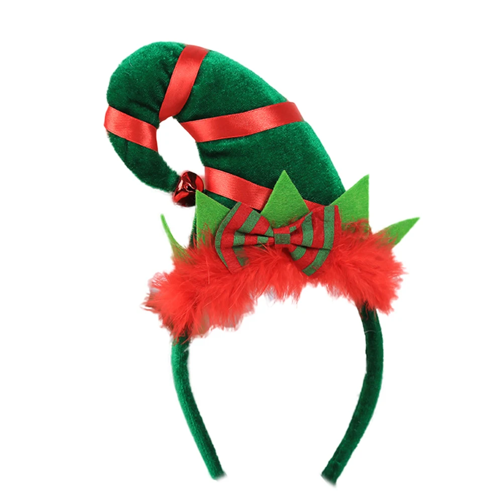 1 шт. Рождественская шапка с острым носком перо повязка на голову для ребенка