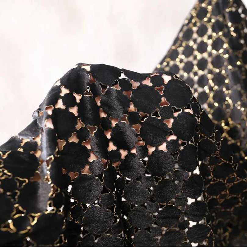 Черная эластичная бархатная модная юбка из позолоченной ткани | Дом и сад