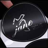 100 piecesround silver foil stickers black silver transparent silver white silver customized company your personalized labe