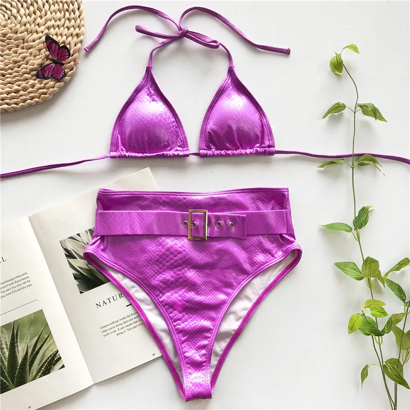 Misswim, сексуальный комплект бикини с высокой талией,, купальник с поясом, женский купальник, пуш-ап, треугольный бикини, купальник, Женская пляжная одежда, новинка - Цвет: X19SW2623-2