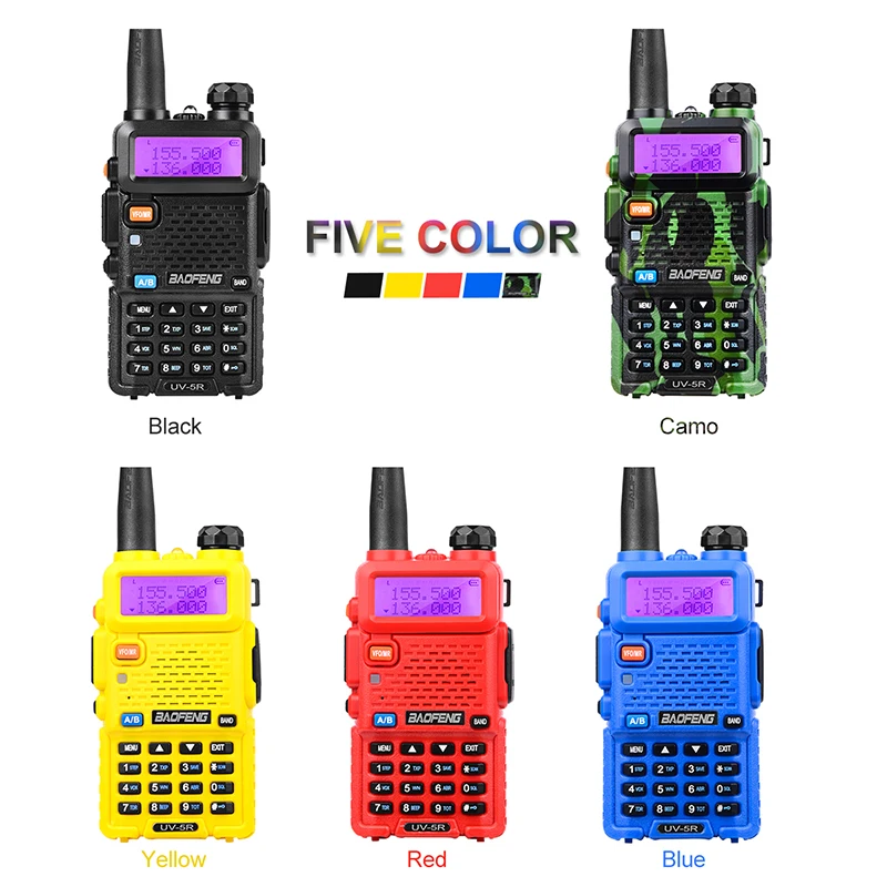 Baofeng UV-5R Двухдиапазонная рация радио двойной дисплей 136-174/400-520 МГц 5 Вт двухстороннее радио с бесплатным наушником Baofeng UV 5R