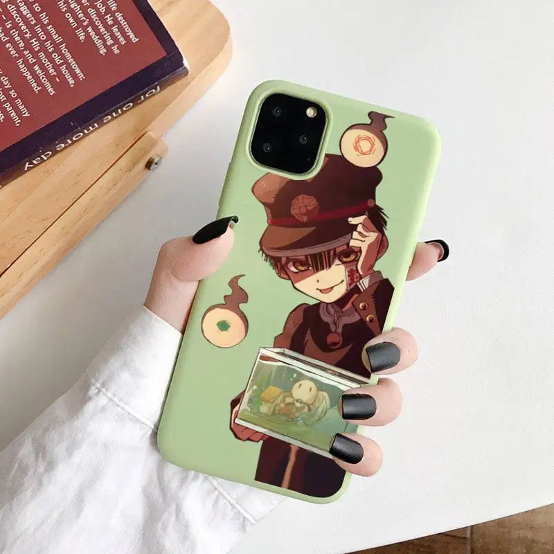 

Anime Toilet Bound Hanako Kun Phone Case Green Candy Color for iPhone 6 7 8 11 12 s mini pro X XS XR MAX Plus